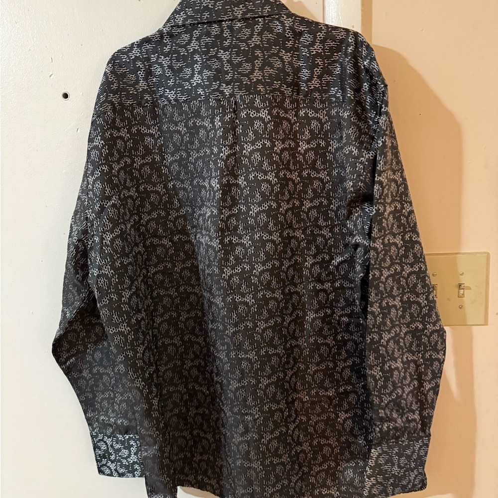 Men's Black Patterned Jacket - image 1